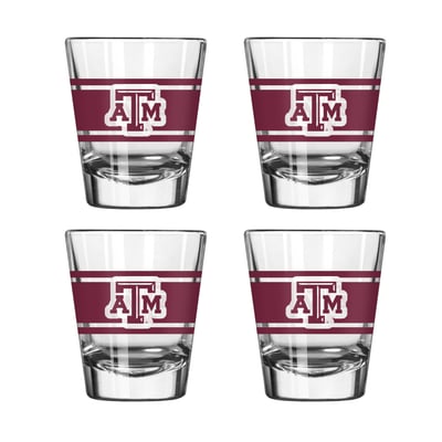 Texas A&M Aggies Logo Brands Four-Piece Stripe Shot Glass Set
