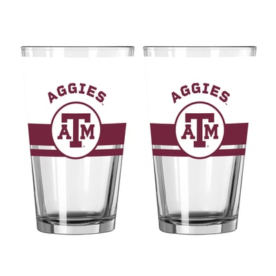 Texas A&M Aggies Logo Brands Two-Piece 16oz. Horizon Pint Glass Set