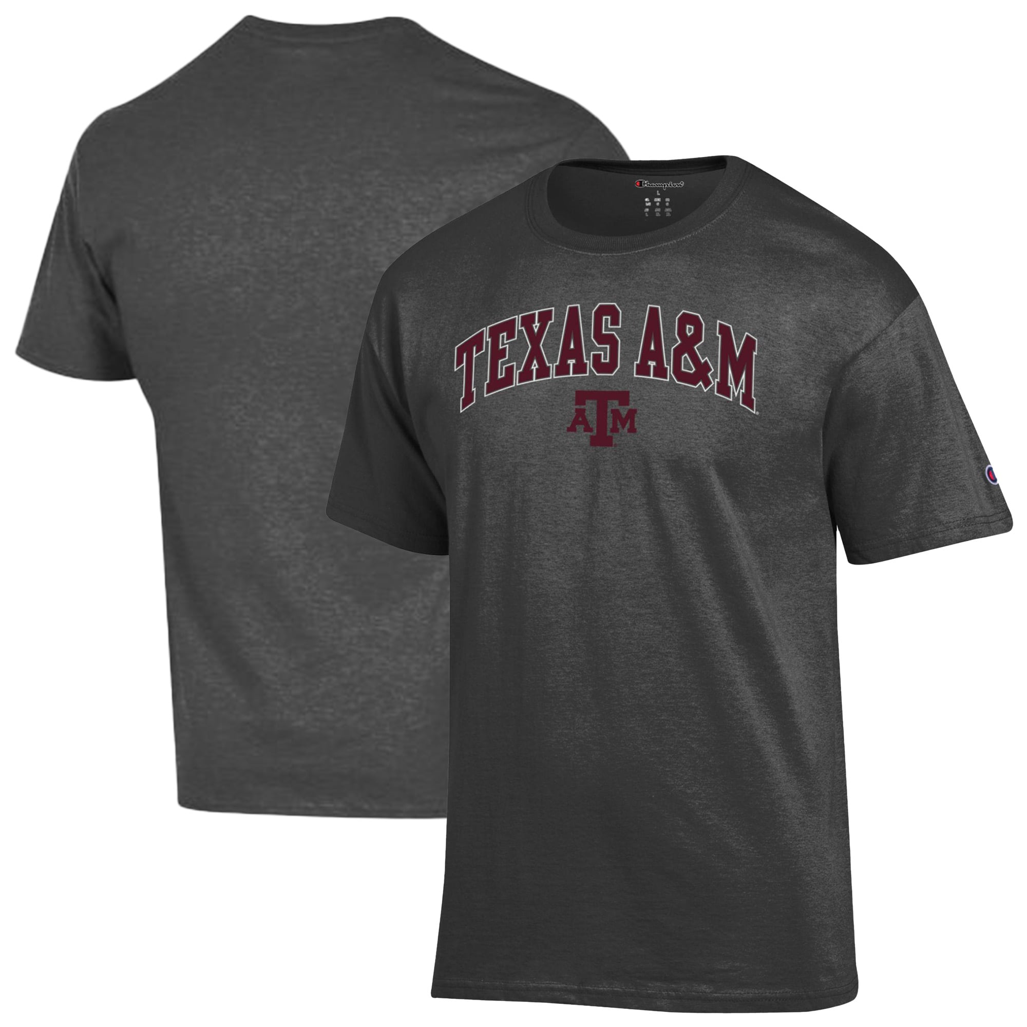 Texas A&M Aggies Champion Arched Logo T-Shirt - Charcoal
