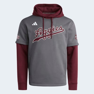  Texas A&M Aggies adidas Baseball Pullover Hoodie - Gray