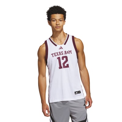#12 Texas A&M Aggies adidas Home Swingman Jersey - White