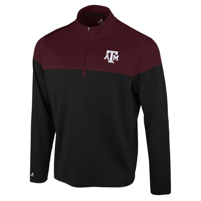  Texas A&M Aggies Antigua Hinder Colorblock Quarter-Zip Pullover - Black