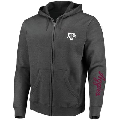 Texas A&M Aggies Champion Big & Tall Full-Zip Hoodie - Heather Charcoal