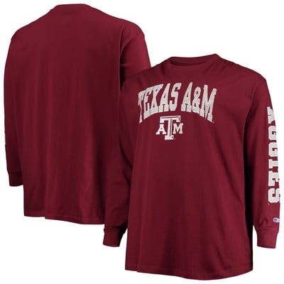 Texas A&M Aggies Champion Big & Tall Arch Over Logo Long Sleeve T-Shirt - Maroon