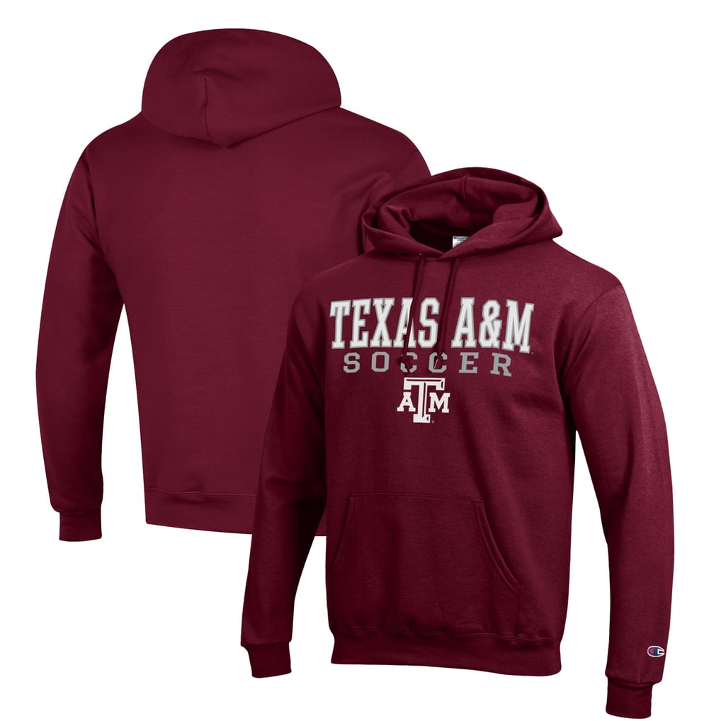 Texas A&M Aggies Champion Soccer Stack Logo Powerblend Pullover Hoodie - Maroon