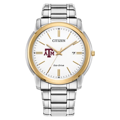 Texas A&M Aggies Citizen Watch Eco-Drive Two-Tone Steel Watch