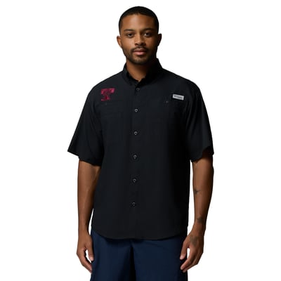 Texas A&M Aggies Columbia Tamiami Omni-Shade Button-Down Shirt - Black