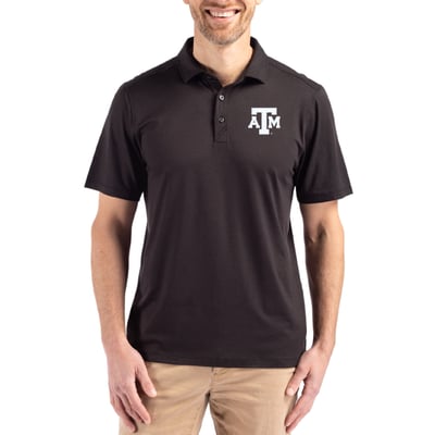 Texas A&M Aggies Cutter & Buck Coastline Epic Comfort Eco Recycled Polo - Black