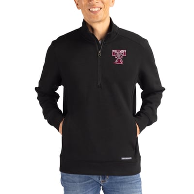  Texas A&M Aggies Cutter & Buck Roam Eco Recycled Quarter-Zip Sweatshirt - Black