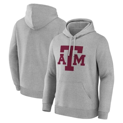  Texas A&M Aggies Logo Athletic Primary Logo Fleece Pullover Hoodie - Heather Gray