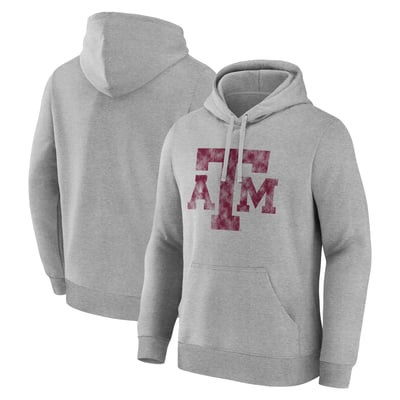  Texas A&M Aggies Logo Athletic Primary Logo Fleece Pullover Hoodie - Heather Gray