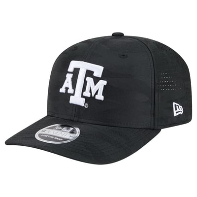 Texas A&M Aggies New Era Perforated Camo 9SEVENTY Adjustable Hat - Black