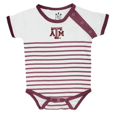 Texas A&M Aggies Little King Newborn & Infant Shoulder Snap Bodysuit - Maroon/White