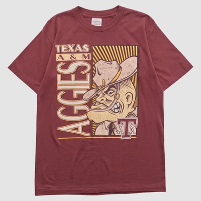 Texas A&M Aggies Tennessee River Captain's T's 90s T-shirt - Maroon - M by Fanatics Real Vintage