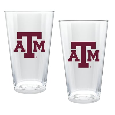 Texas A&M Aggies Two-Piece 16oz. Double Play Pint Glass Set