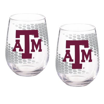 Texas A&M Aggies Two-Piece 17oz. Color Fade Stemless Wine Glass Set