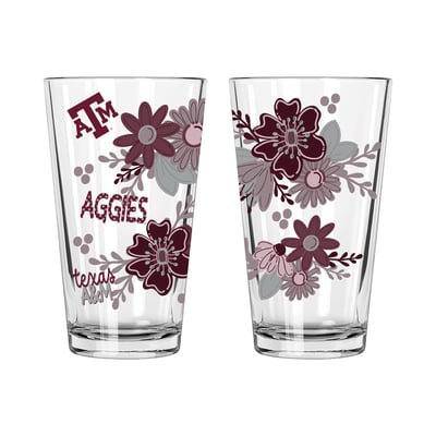 Texas A&M Aggies The Memory Company Two-Piece 16oz. Flowers Pint Glass Set