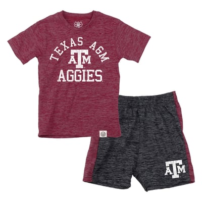  Texas A&M Aggies Wes & Willy Toddler Cloudy Yarn T-Shirt and Shorts Set - Maroon