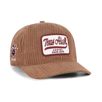 Texas A&M Aggies '47 Unisex Corduroy Patch Hitch Adjustable Hat - Brown