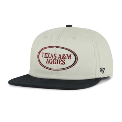 Texas A&M Aggies '47 Unisex Ovalcrest Captain Snapback Hat - Gray/Black