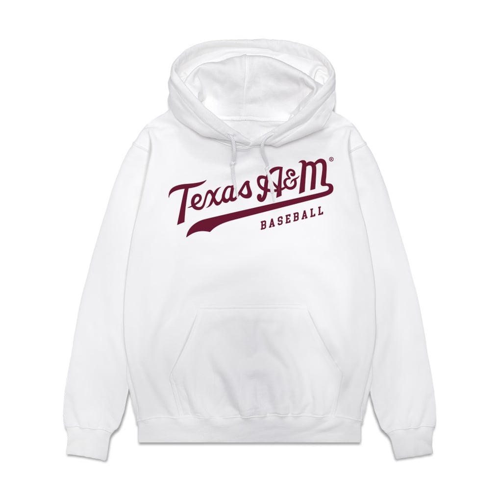  Texas A&M Aggies Athlete's Thread Unisex NIL Pick-A-Player Baseball Pullover Hoodie - White