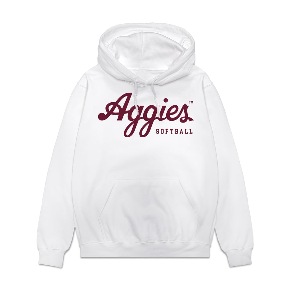  Texas A&M Aggies Athlete's Thread Unisex NIL Pick-A-Player Softball Pullover Hoodie - White