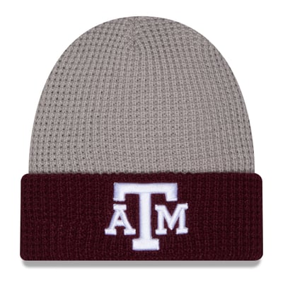 Texas A&M Aggies New Era Unisex Cuffed Waffle Knit Hat - Gray/Maroon