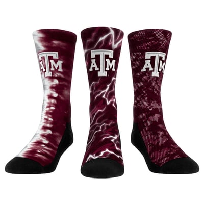 Texas A&M Aggies Rock Em Unisex Three-Piece Team Tones Crew Socks Set