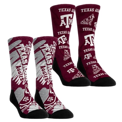 Texas A&M Aggies Rock Em Unisex Two-Piece Team Blast Crew Socks Set