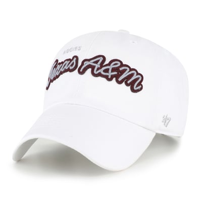 Texas A&M Aggies '47 Women's Trendy Script Clean Up Adjustable Hat - White
