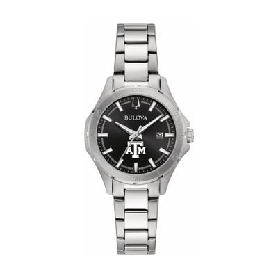 Texas A&M Aggies Bulova Women's Stainless Steel Sport Classic Watch - Black