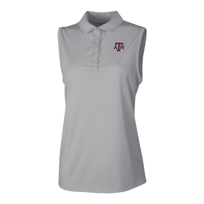  Texas A&M Aggies Columbia Women's Ace Flair Sleeveless Tank Polo - Gray