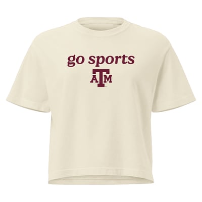 Texas A&M Aggies Comfort Colors Women's Go Sports Cropped T-Shirt - Cream