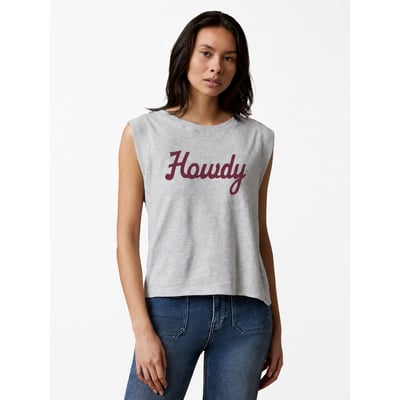 Texas A&M Aggies FAHERTY Women's Sunwashed Muscle Tank - Heather Gray