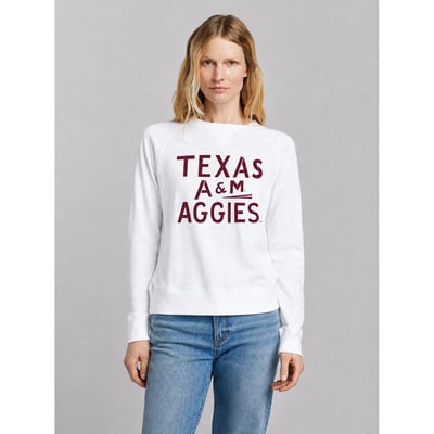 Texas A&M Aggies FAHERTY Women's Sunwashed Slub Sweatshirt - White