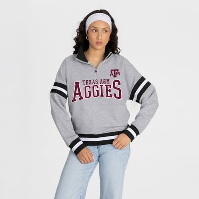  Texas A&M Aggies Gameday Couture Women's Hold the Line Quarter-Zip Pullover - Gray