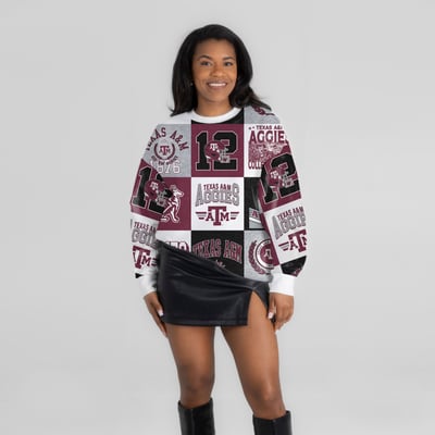  Texas A&M Aggies Gameday Couture Women's Highlight Reel Patchwork Long Sleeve Pullover - Maroon