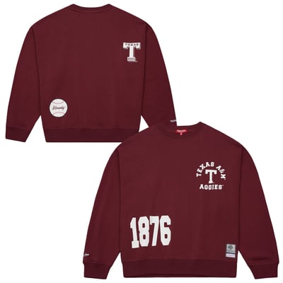 Texas A&M Aggies Mitchell & Ness Women's College Vault Sweatshirt - Maroon