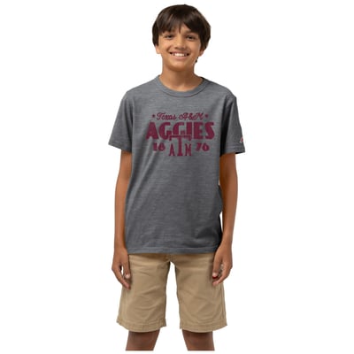 Texas A&M Aggies League Collegiate Wear Youth Victory Falls Tri-Blend T-Shirt - Heather Gray