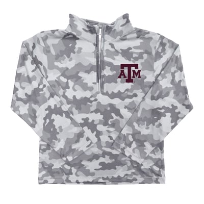 Texas A&M Aggies Vive La Fete Youth Camo Quarter-Zip Sweatshirt - Gray
