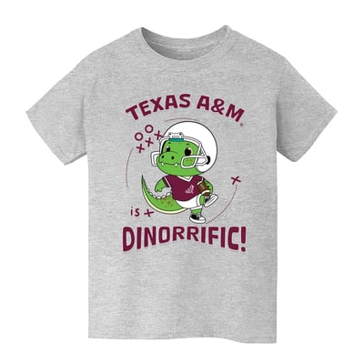 Texas A&M Aggies Vive La Fete Youth Dinorrific T-Shirt - Gray