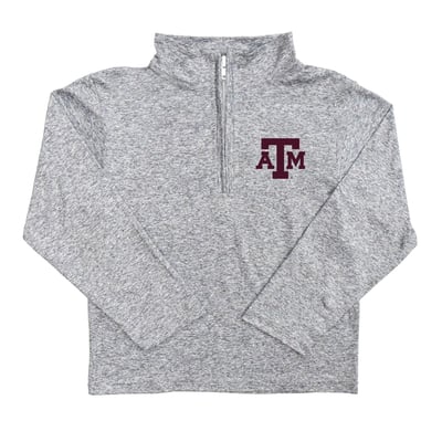  Texas A&M Aggies Vive La Fete Youth Team Logo Quarter-Zip Sweatshirt - Heather Gray