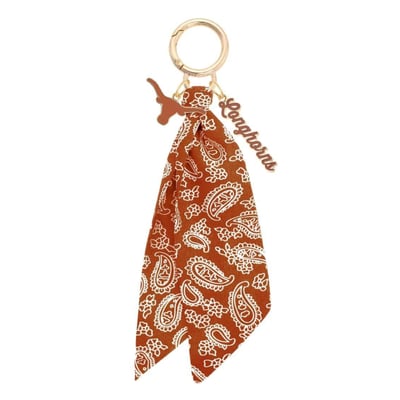 Texas Longhorns CANVAS Style 18k Gold-Plated Logo Bandana Scarf Bag Charm