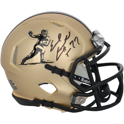 Earl Campbell Texas Longhorns Autographed Fanatics Authentic Riddell Heisman Gold Speed Mini Helmet with "HT 77" Inscription
