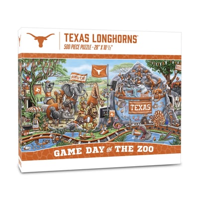 Texas Longhorns Fanpoint 10.5" x 28" Game Day at the Zoo 500-Piece Puzzle