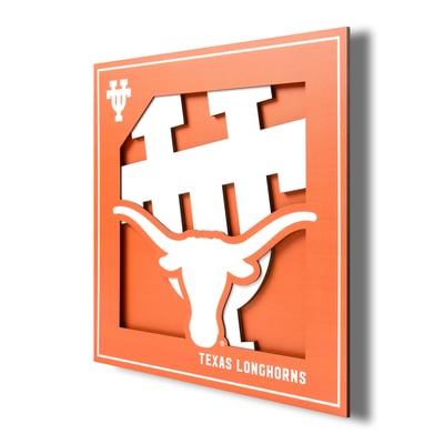 Texas Longhorns Fanpoint 12'' x 12'' 3D Logo Wall Art