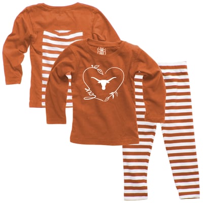Texas Longhorns Wes & Willy Girls Infant Long Sleeve Top and Pant Set - Texas Orange

