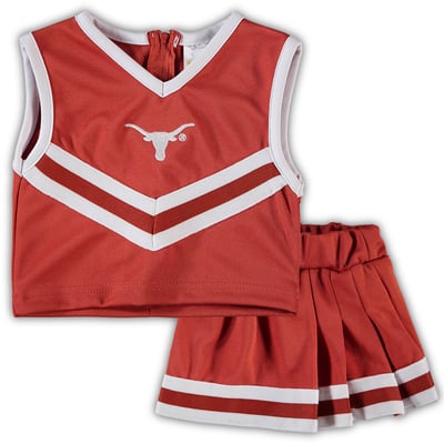 Texas Longhorns Little King Girls Toddler Two-Piece Cheer Top & Skirt Set - Texas Orange
