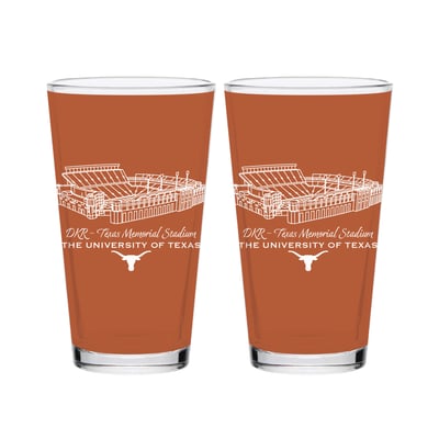  Texas Longhorns Indigo Falls Core Stadium Pint Glass 2-Pack