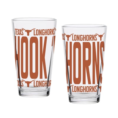 Indigo Falls Texas Longhorns Elevated Pint Glass Set of 2
